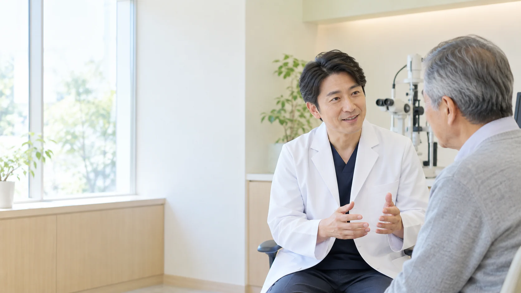 医師と患者が診察室で話す様子