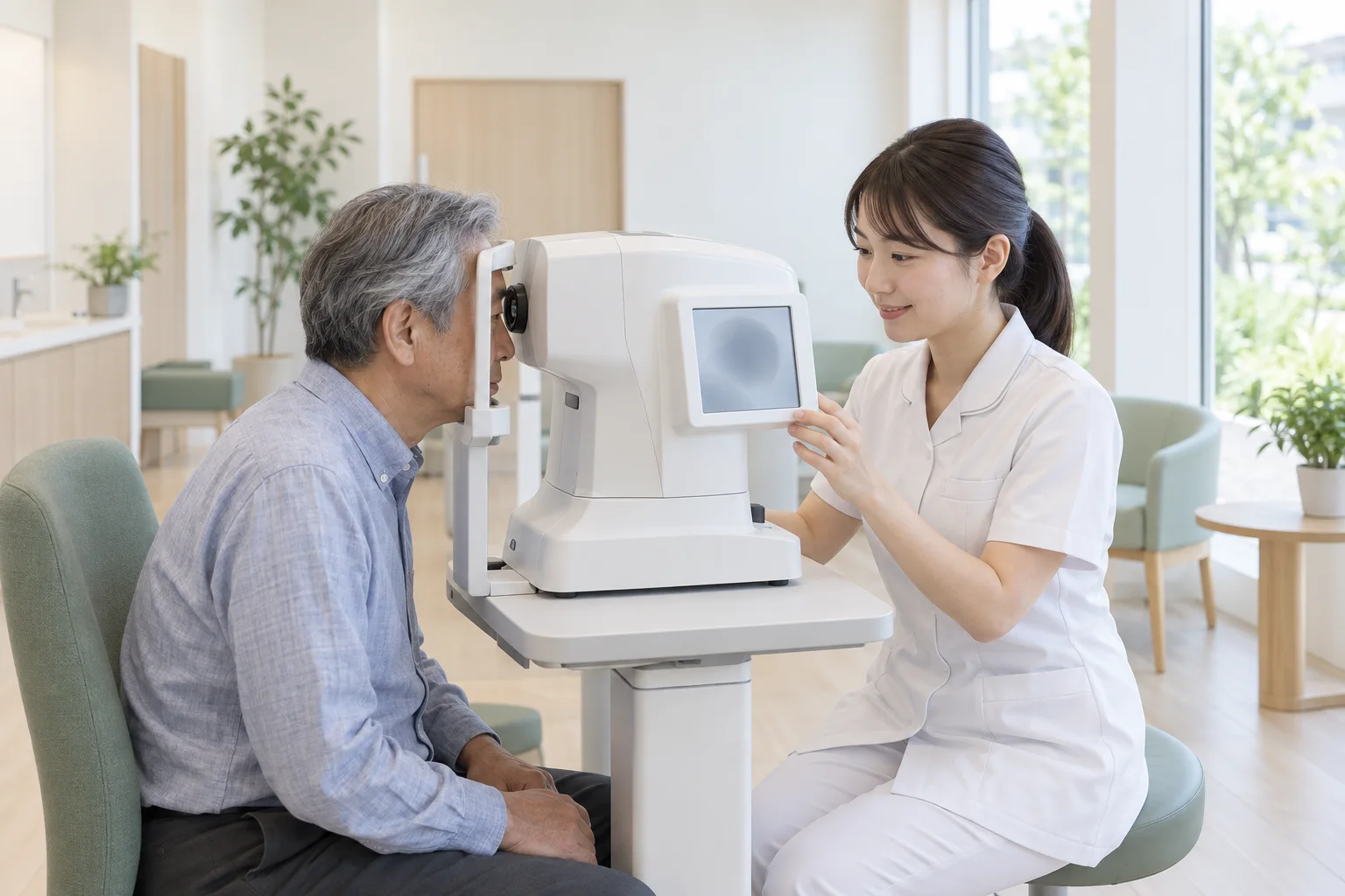 角膜内皮細胞を撮影する検査