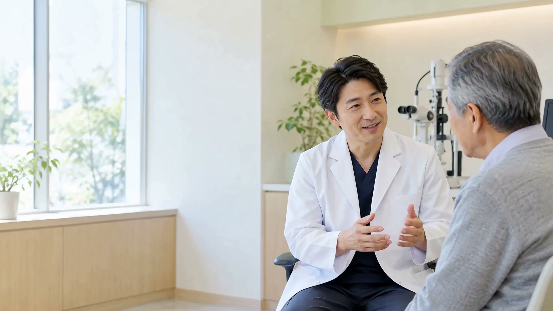 医師と患者が診察室で話す様子
