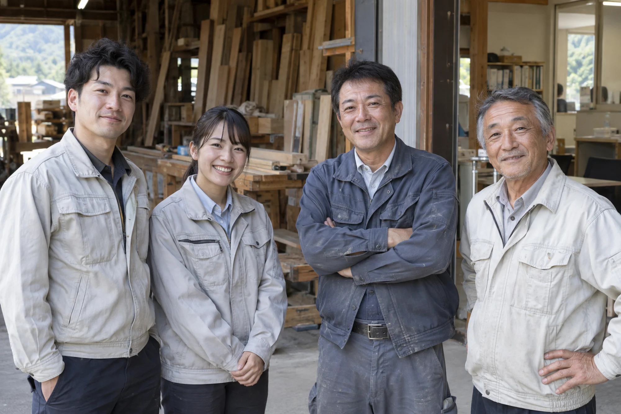 作業場に集う設計と施工のチーム